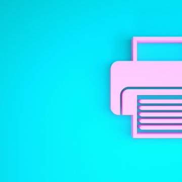 trustfax online fax service features pink fax machine blue background